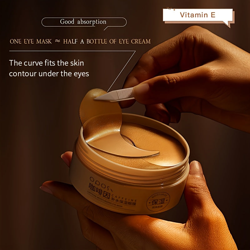 Unisex All Skin Caffeine Peptide Eye Masks Hyaluronic Acid Collagen Brightening Moisturizing