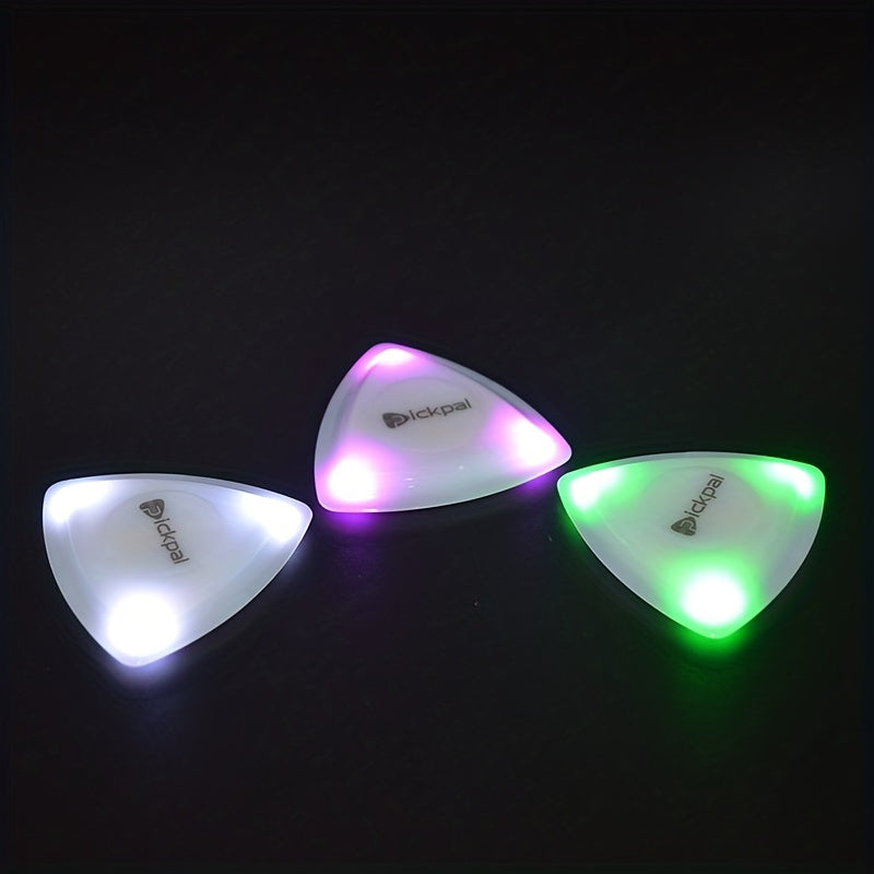 LED Illuminated Wooden Guitar Pick with Multi-Color Lighting and Long Battery Life