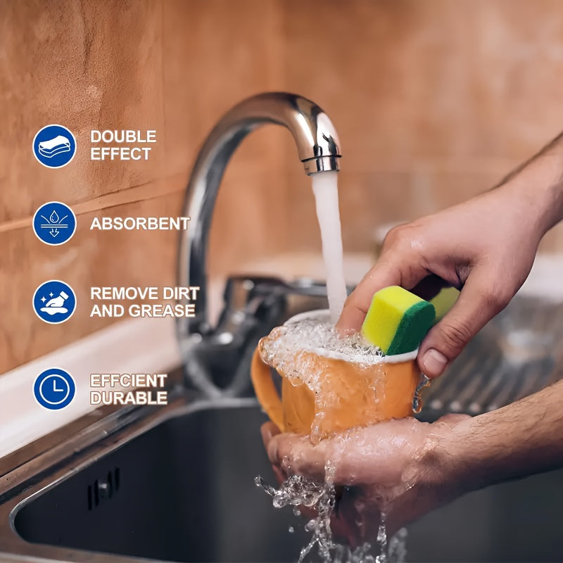 12 yoki 24 ta tozalash gubkasi va padlar to'plami - Oshxona, idish-tovoq va hammom tozalash uchun ideal - Qiyin va uzoq muddatli