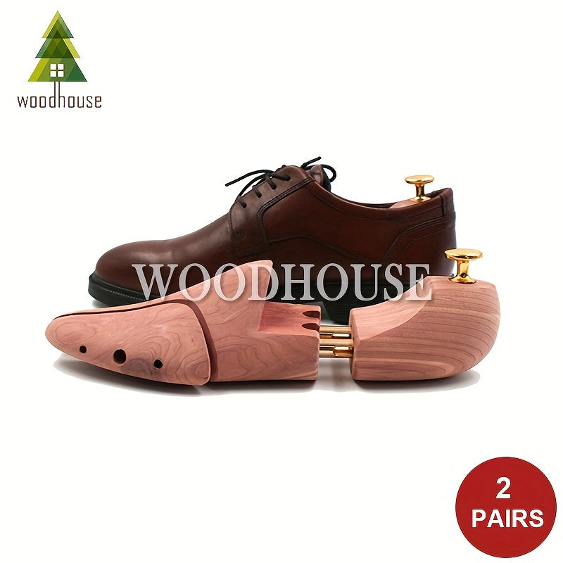2 Pairs Cedar Wood Ankle Strap Shoe Accessories Natural Wood Gold Hardware