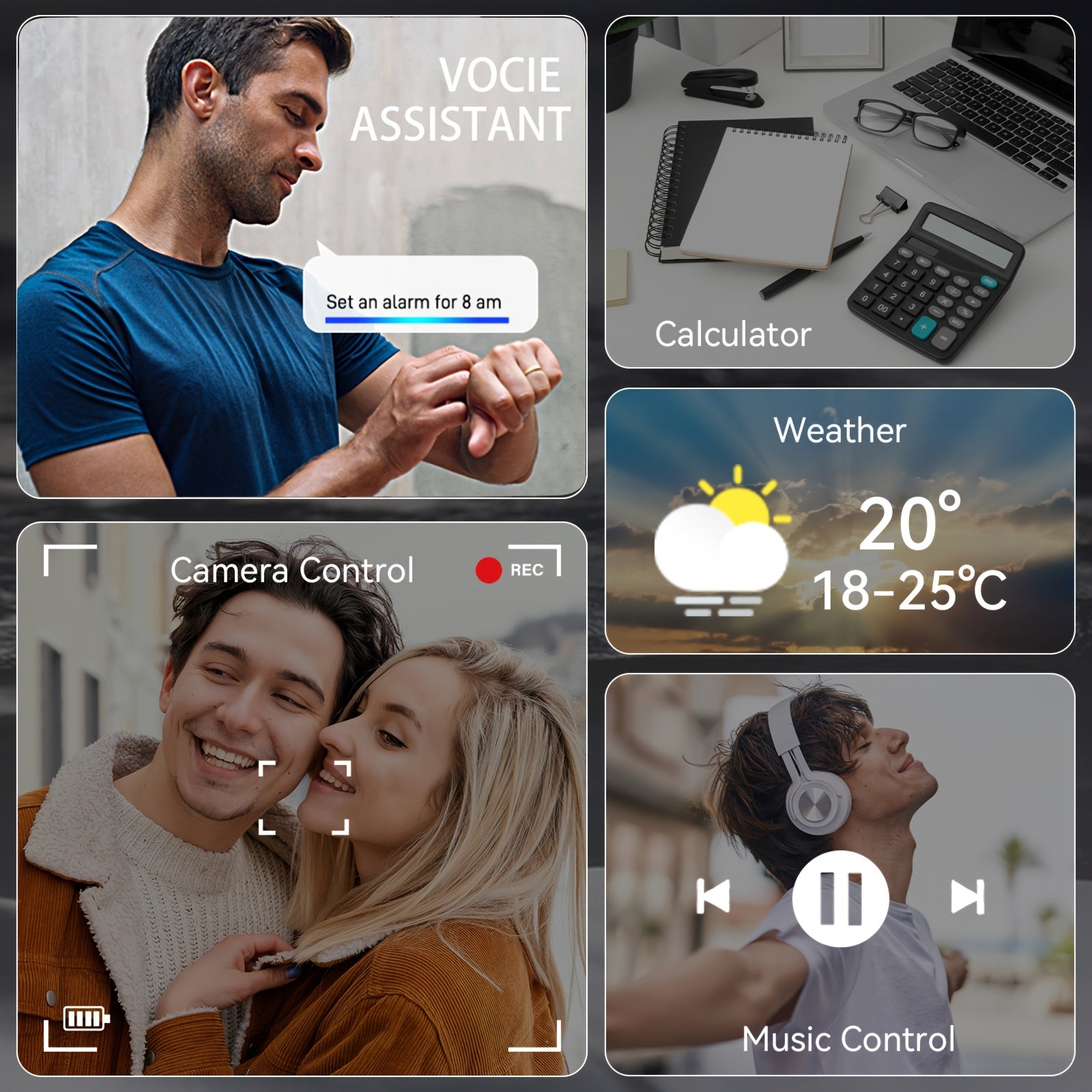 JELLOO 2024 Sport Aqlli Soat 800mAh batareya, 1.85" displey, simsiz qo'ng'iroqni javob berish, LED chiroq, USB zaryadlash, zanglamaydigan po'latdan yasalgan tasma, ko'p sport rejimlari, iPhone va Android uchun