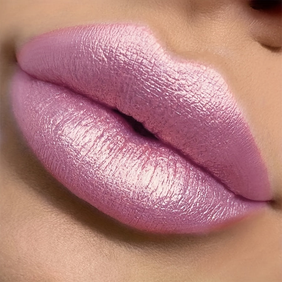 Purple Glitter Lipstick Waterproof Long-Lasting for All Skin Types