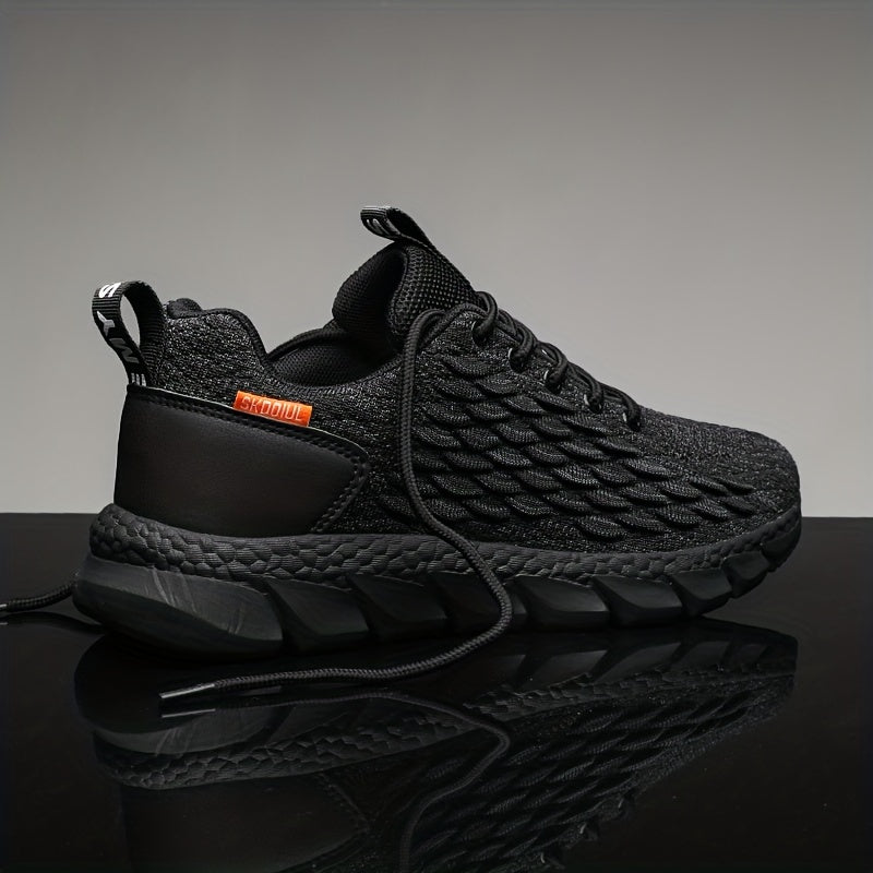 Men's Breathable Lace-Up Running Sneakers with Shock Absorbing Technology