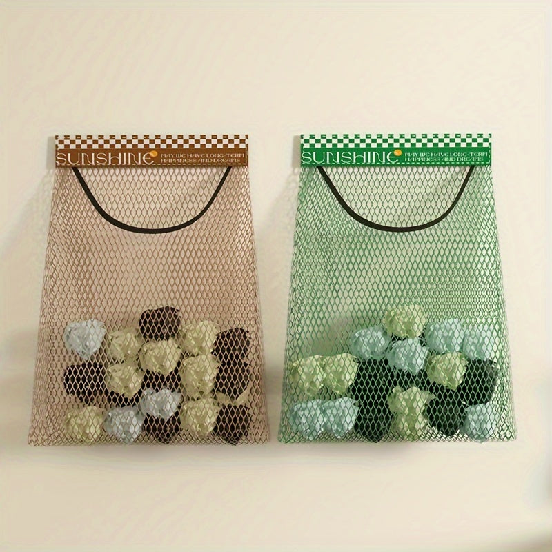 Large Capacity Wall-Mounted Mesh Bag for Kitchen Storage Reusable Hanging Organizer