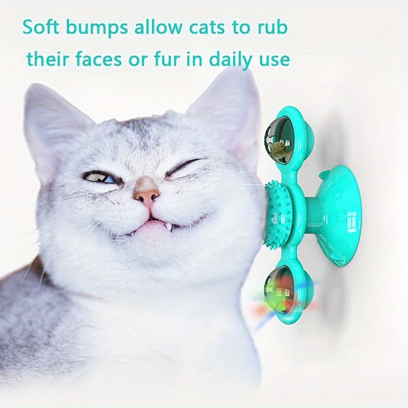 Rotating Cat Toy with Windmill Turntable Stimulates Play and Vitality