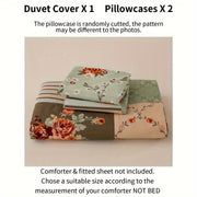 King Size Duvet Cover Set with Floral and Geometric Prints Soft Polyester All-Season Bedding