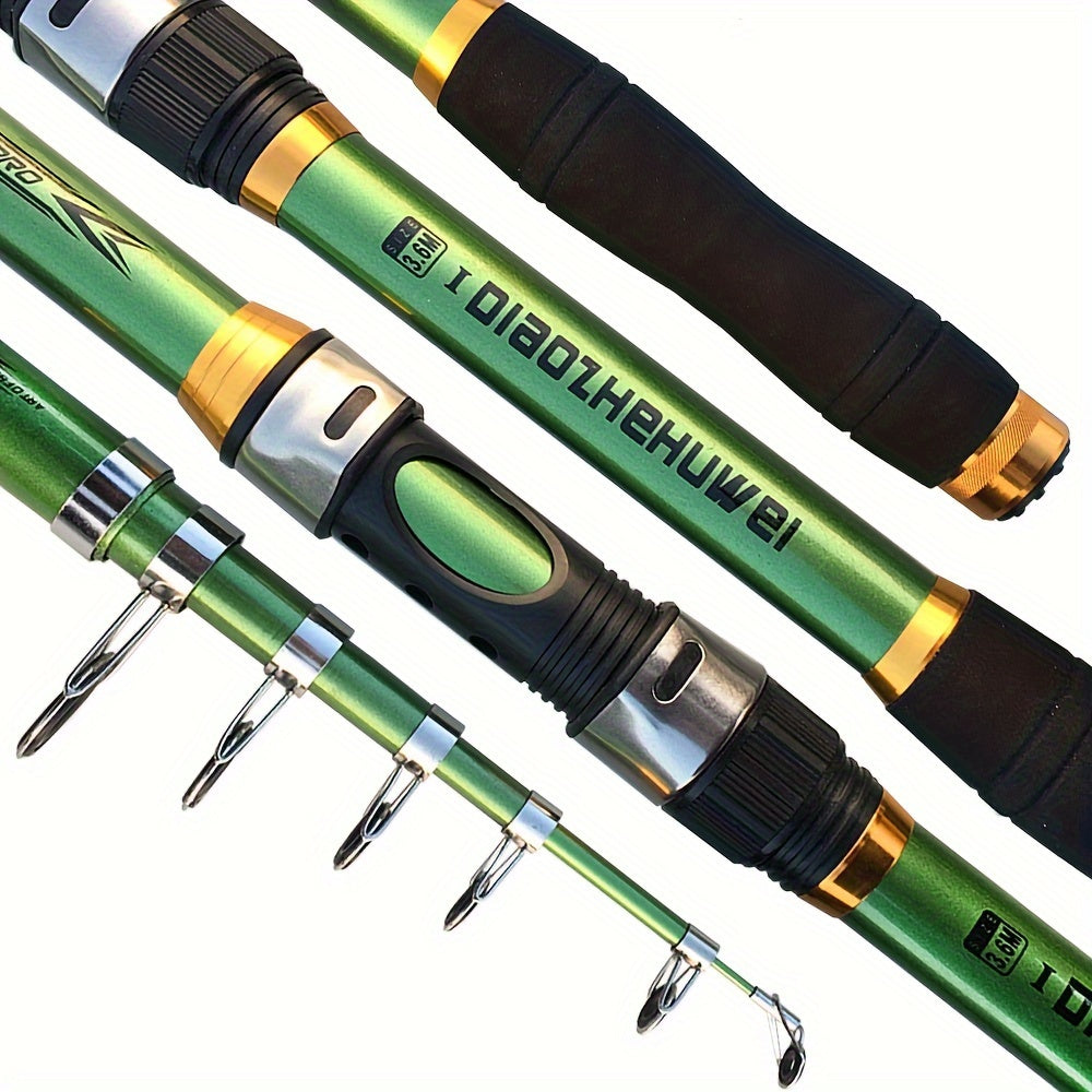 Telescopic Carbon Fiber Fishing Rod 30-70cm Extendable with Foam Handle and Ceramic Reel Seat