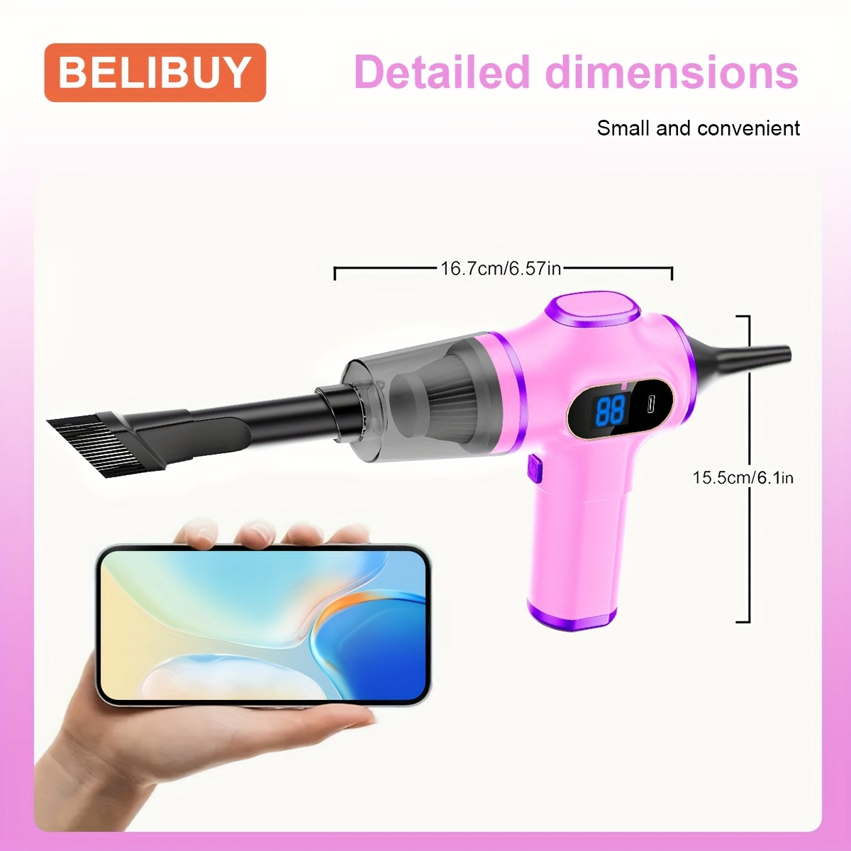 Uy va avtomobil uchun yuqori quvvatli simsiz qo‘l yuvish qurilmasi, USB orqali zaryadlash, engil