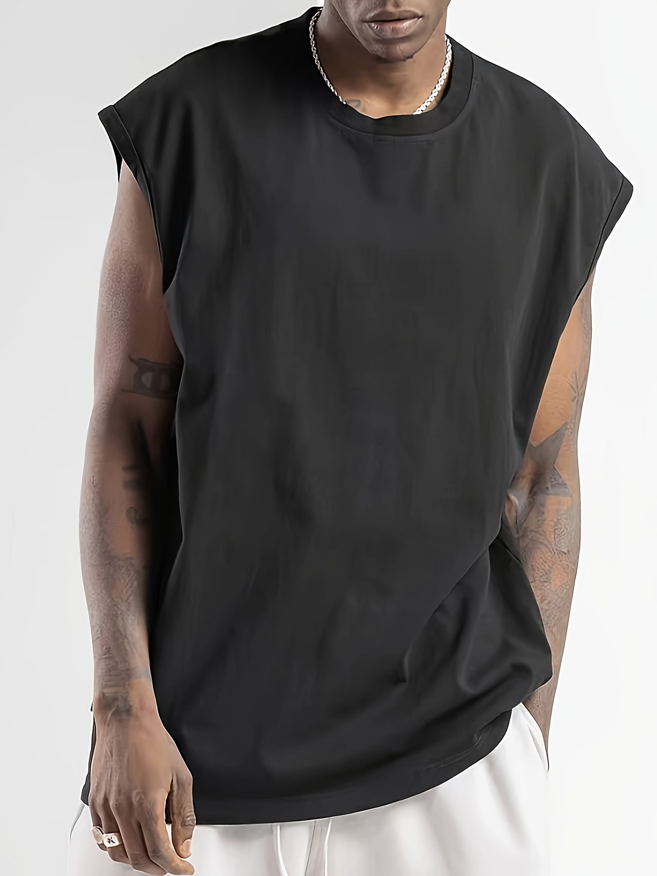 Мужская майка без рукавов большого размера из черного хлопка для лета, активного отдыха на открытом воздухе, повседневной, спортивной, дышащей трикотажной ткани