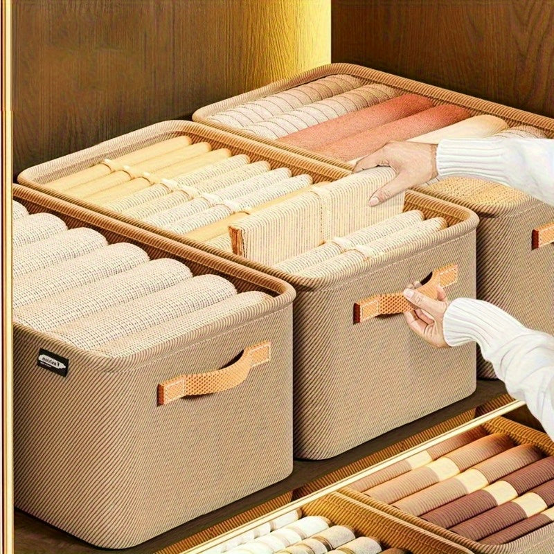 Caja de almacenamiento portátil de tela para ropa y organización del hogar, de varios tamaños