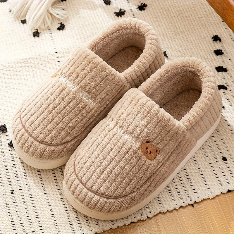 Ayollar uchun multfilm quyonli bosma qulay ichki chanoq poyabzal, yumshoq mato, TPR taglik