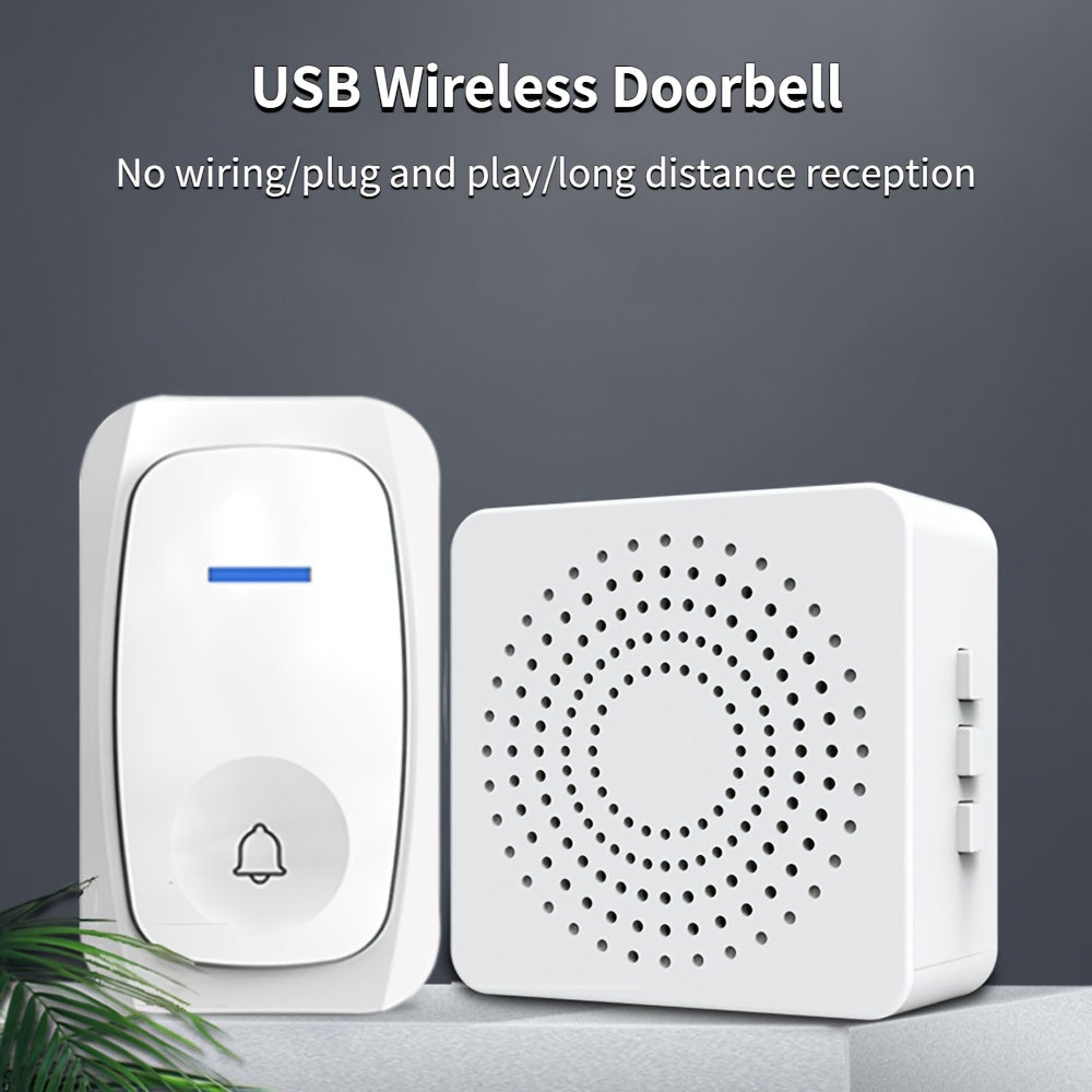 Wireless Smart Doorbell with 38 Chime Options and Long Distance Remote Control