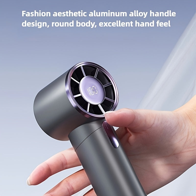 Ручной вентилятор с турбо-режимом на 100 скоростей, перезаряжаемой батареей 3000 мАч, LED-дисплеем