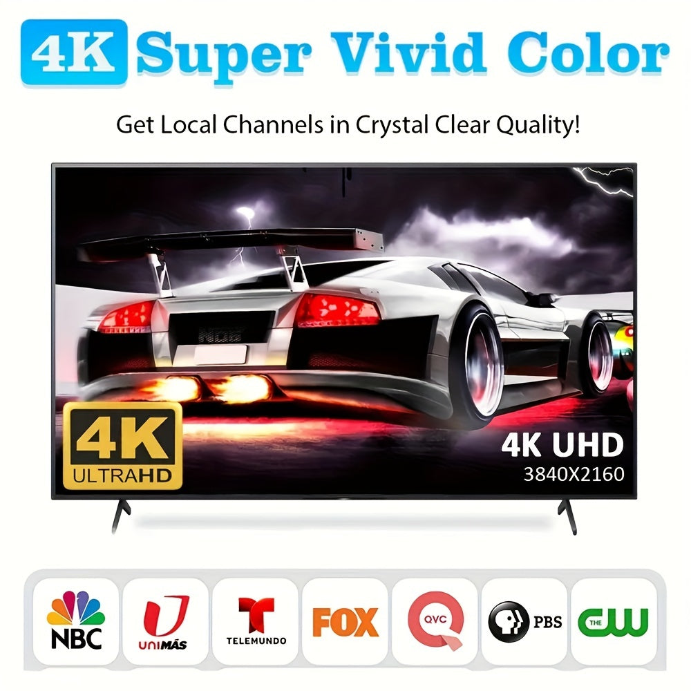 2024 Ultra HD Indoor Digital TV Antenna with 360° Reception 4K 1080P USB Powered