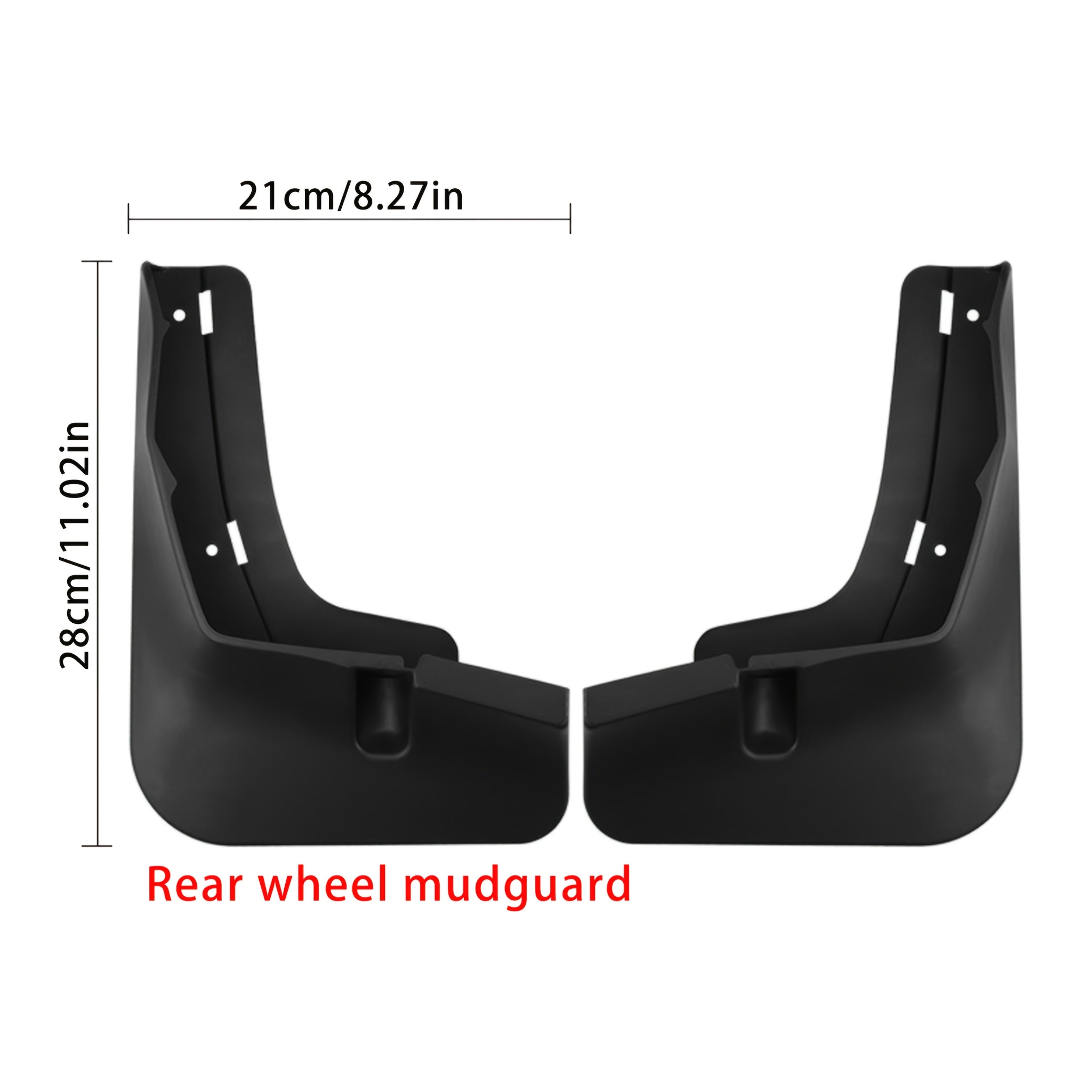 Pair Mudguards Plastic Front Rear Splash Guards Weather-Resistant Vehicle Safety