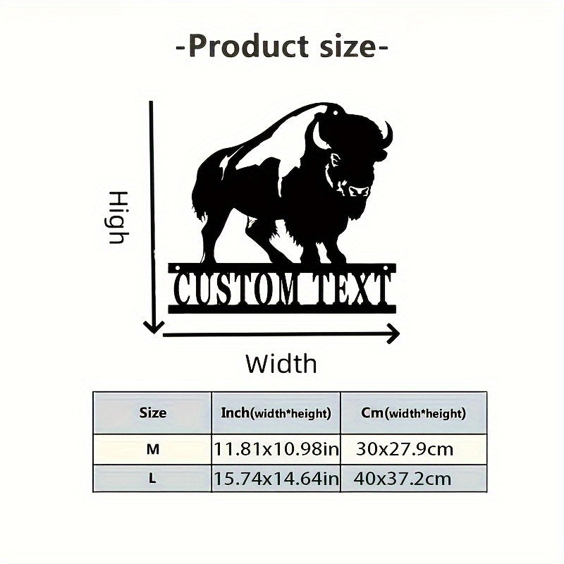 Metal Wall Art Buffalo Silhouette for Ranches and Farmhouse Decor