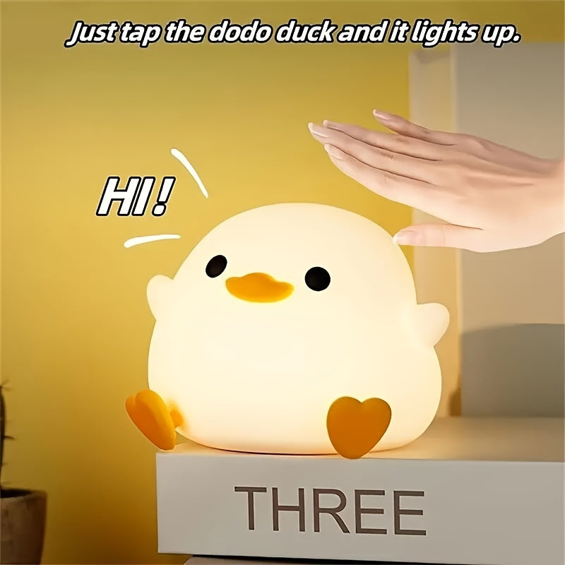 Silicone Duck Night Light with 7 Color Changing LED Soft Ambient Glow for Bedroom Living Room