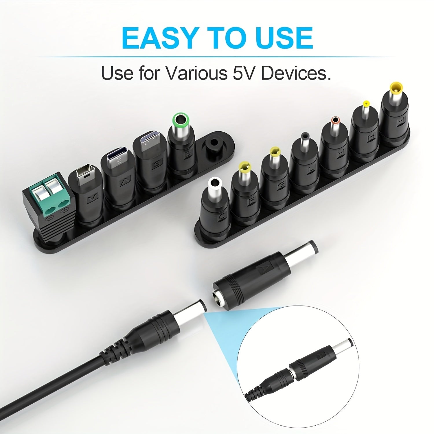 13pcs Universal Power Adapter with USB Cable and Connectors for Most Devices