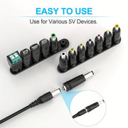 13pcs Universal Power Adapter with USB Cable and Connectors for Most Devices