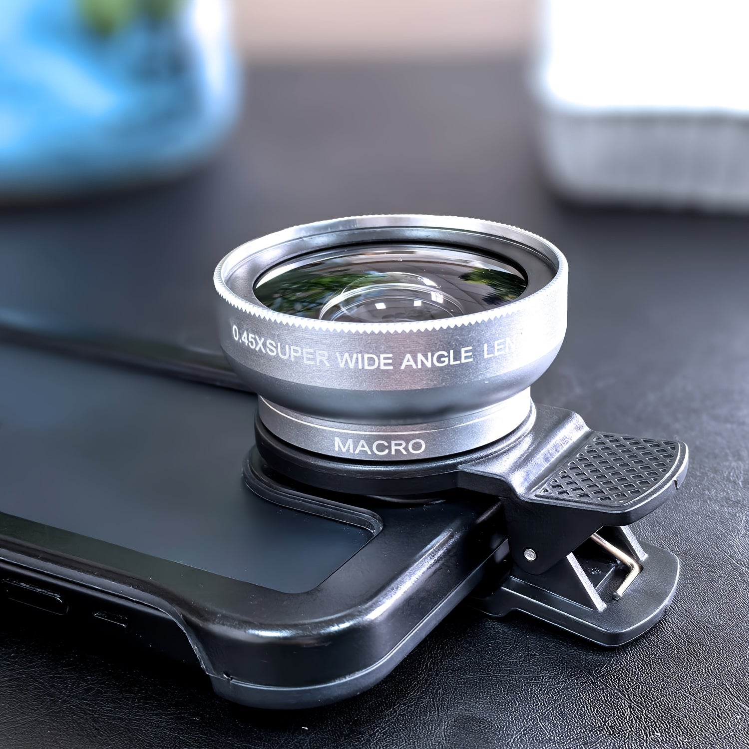2-in-1 Smartphone Camera Lens Kit with 0.45 Wide Angle and Macro Lenses, 37mm Universal Clip