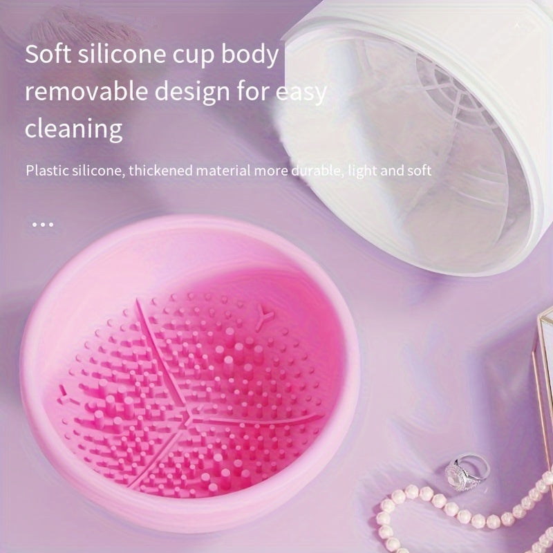 Electric Makeup Brush Cleaner with Silicone Brush Sanitizer for Beauty and Makeup Tools
