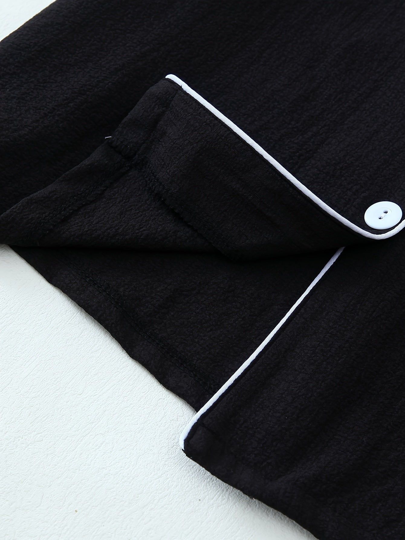 Women's Heart Embroidery Casual Pajama Set Short Sleeve Top and Long Pants