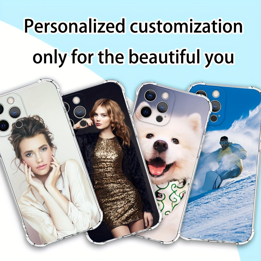 Funda personalizada transparente de TPU para teléfono DIY para iPhone 6-15 con protección anticaídas