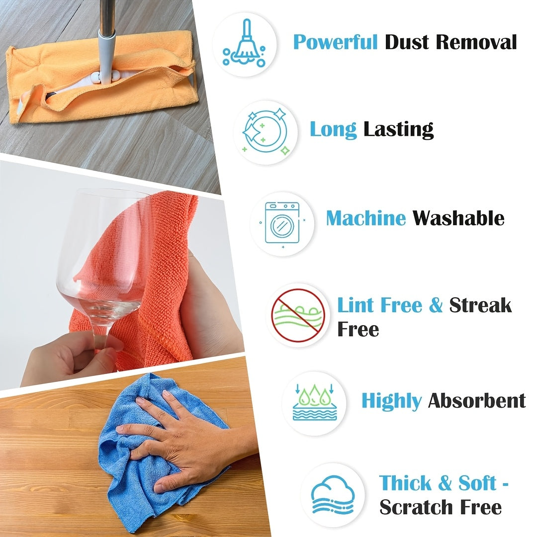 Mikrofiber tozalash mato 25x25cm 5/10/20/50 dona paket Qulay tez quriydigan so'radigan