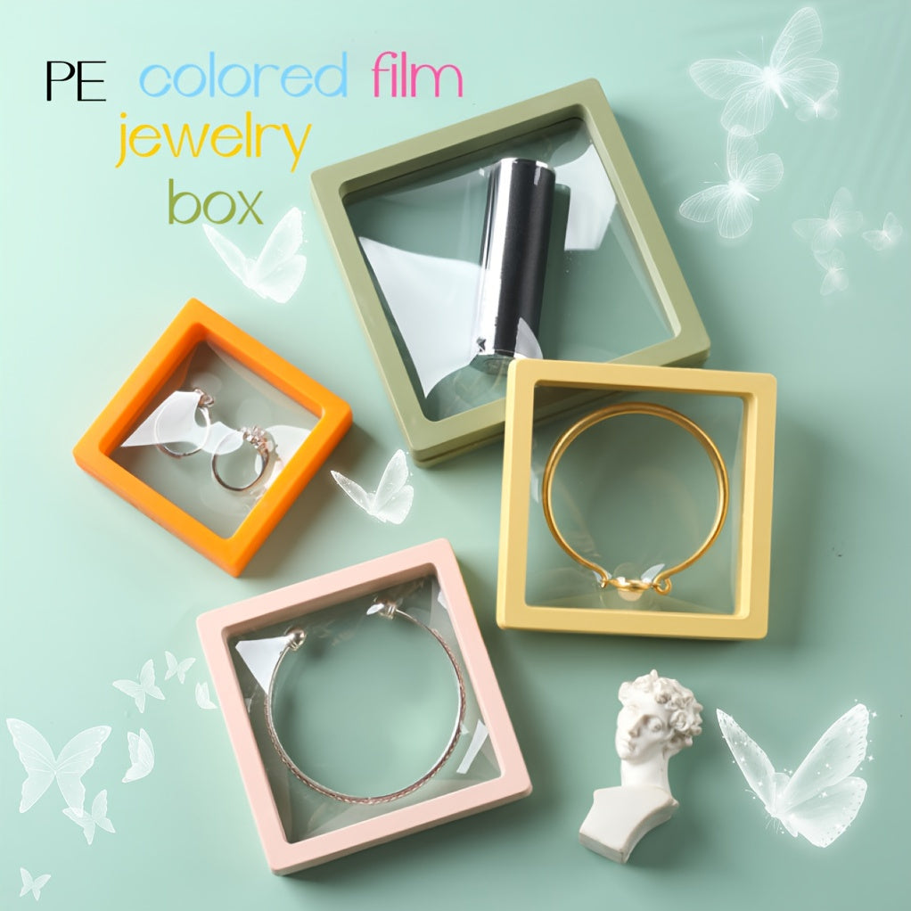 Transparent PE Jewelry Box for Necklaces Earrings Rings 9cm Sealed Moisture Proof