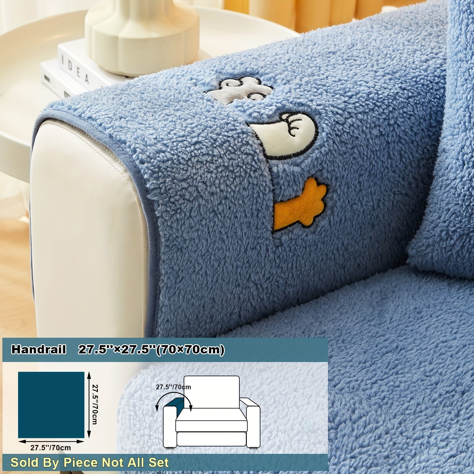 Плюшевый чехол на диван Sherpa, противоскользящий, защитный чехол для мебели для домашних животных для гостиной