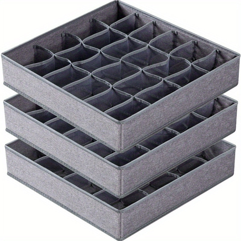 Polyester Drawer Organizer with Partitions for Socks Underwear and Ties