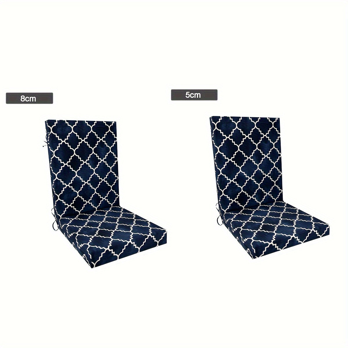 Boho Outdoor High Back Chair Cushion UV-Resistant Polyester Machine Washable