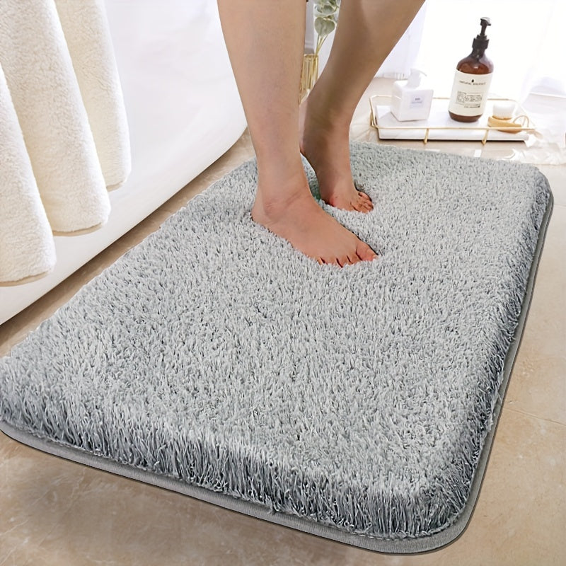 Luxurious Plush Bathroom Bath Mat Non-Slip Absorbent Washable Elegant