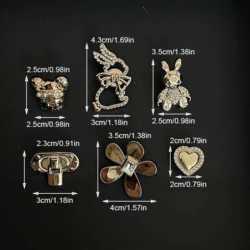 Unisex Fashionable Shoelace Pendants Set of 6 with Heart, Flower, Bear Styles