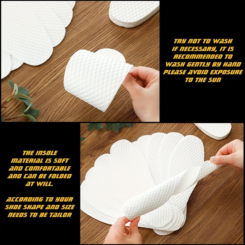 Унисекс дышащие одноразовые стельки для обуви, впитывающие пот и контролирующие запах, ультратонкие, белые, 10 пар