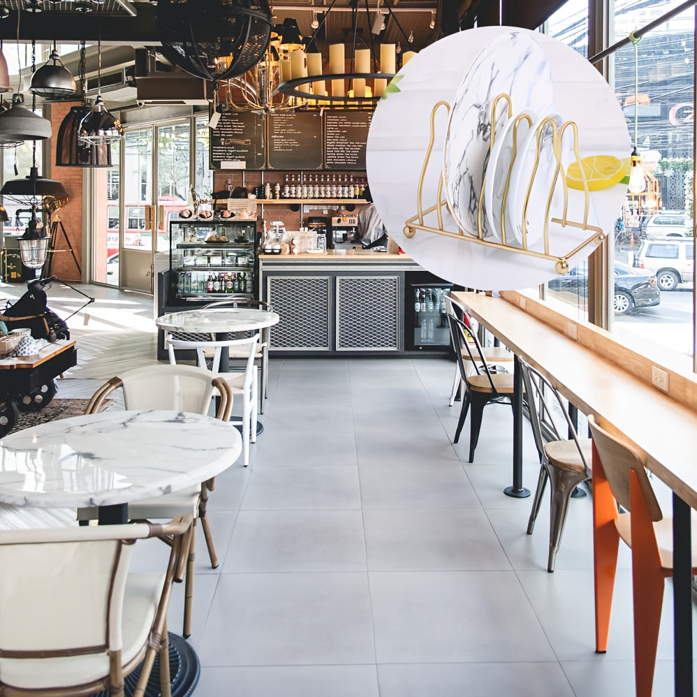 Bandeja de hornear de estilo mármol elegante con detalles en oro de aleación de aluminio para panes y pasteles