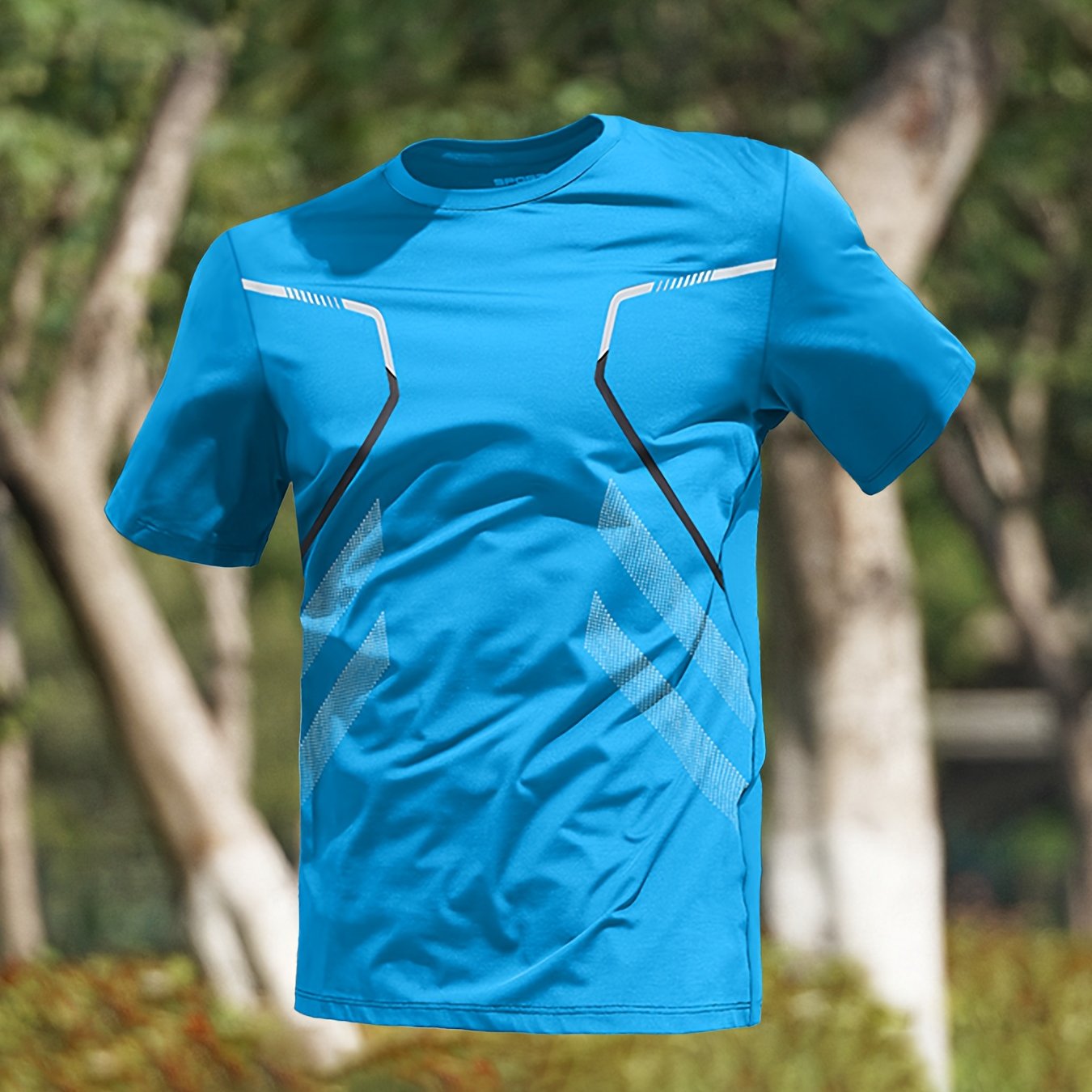 Men's Quick-Dry Breathable Polyester Sports T-Shirt for Running Fitness and Workout