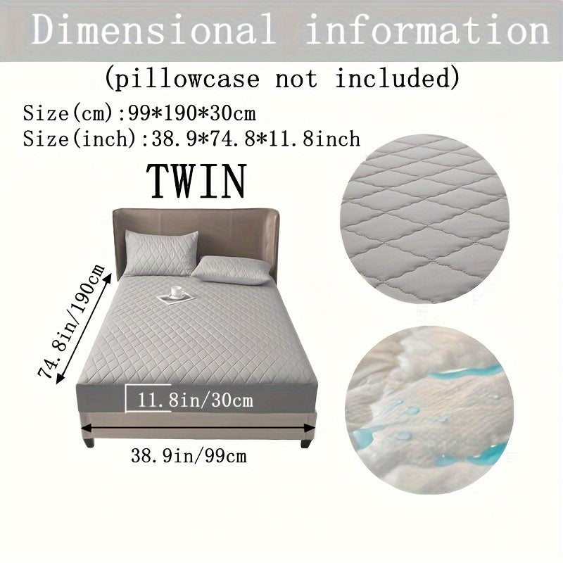 Waterproof Fitted Sheet with Geometric Embossed Pattern Deep Pocket Bed Sheet for Bedroom and Guest Room