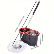 360° Spin Mop and Bucket Set with Microfiber Heads for All Surfaces