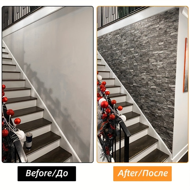 10 dona 3D ko‘chma devor stikerlari, sun’iy g‘isht, suvga chidamli, o‘z-o‘zini yopishtiradigan, yotoqxona va sanoat xonalari uchun