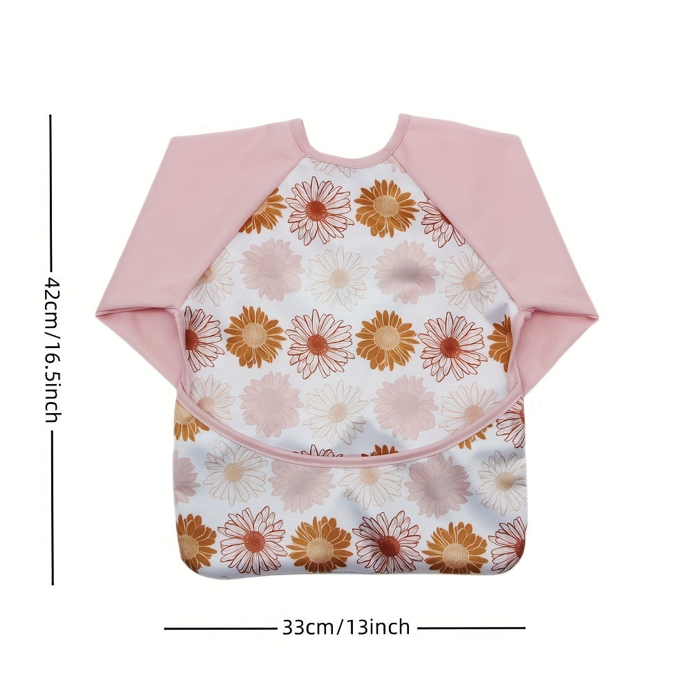 Baby Bibs Waterproof Flower Print Feeding Bibs for Babies 6-54 Months