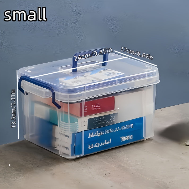 Toza suv o'tkazmaydigan plastmassa saqlash qutisi kvadrat klip bilan yopiladigan qopqoq bilan uy xo'jaligi uchun dorilarni tashkil etish