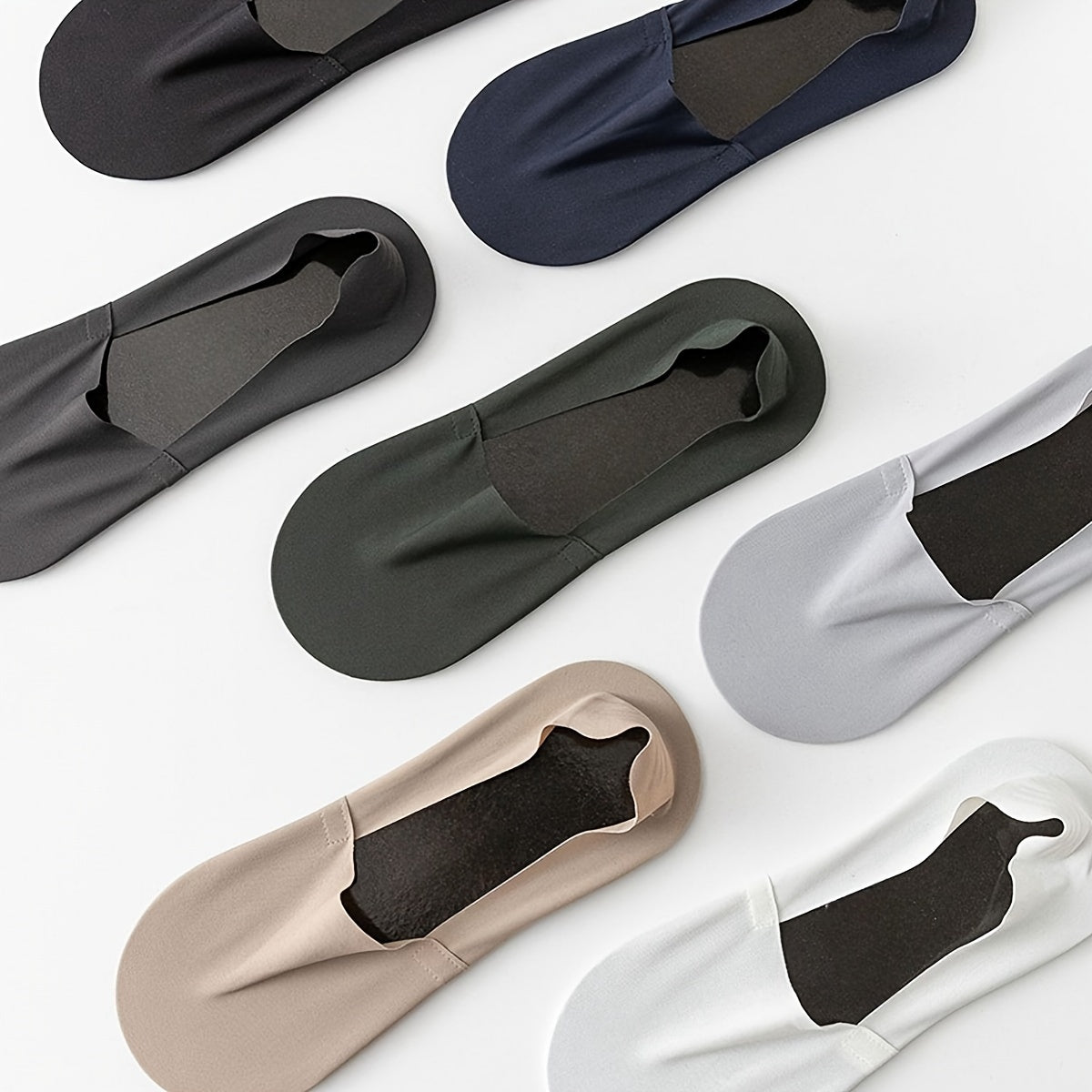 Men's Thin Boat Socks 7 Pairs Summer Odor-Resistant Sweat-Absorbing Non-Slip Low-Cut