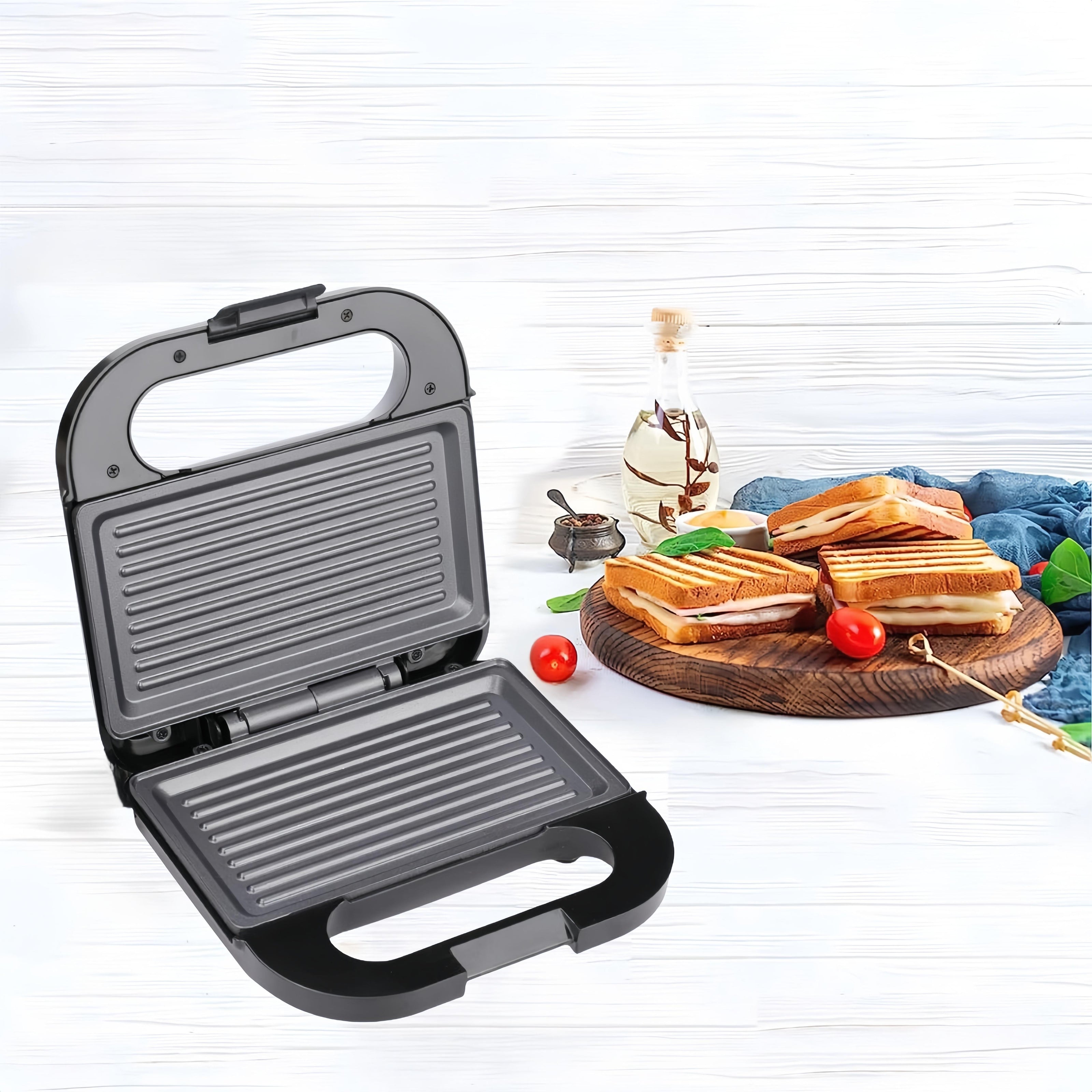 Double-Sided 750W Sandwich Maker with Non-Stick Coating for Toast Waffles Veggies
