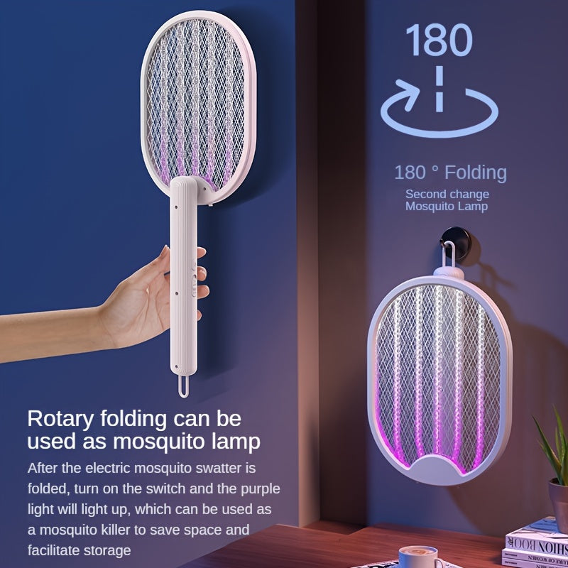 Складной электрический уничтожитель комаров с ультрафиолетовым светом, перезаряжаемый через USB, настенный убиватель мух