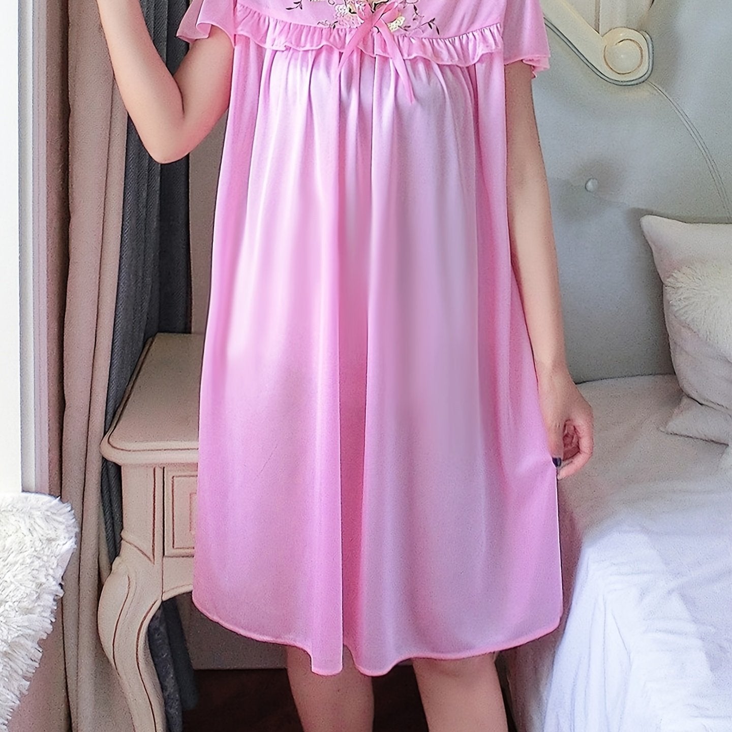 Women's Cotton Summer Short Sleeve Nightgown Plus Size Sleepwear