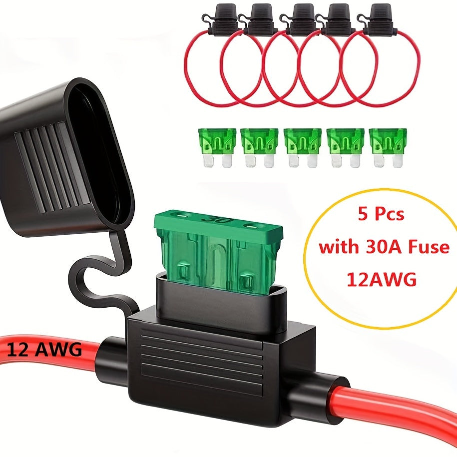12 AWG Ichki Fuzе Tutgichi 30A Blade Fuse 5 Ta Obyekt Avtomobil Elektrik