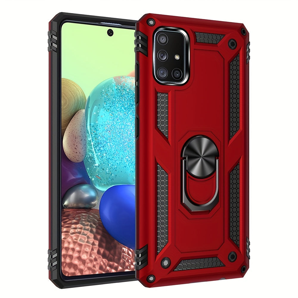 Shockproof Phone Case for Samsung Galaxy A Series with Ring Kickstand and Air Cushion Protection