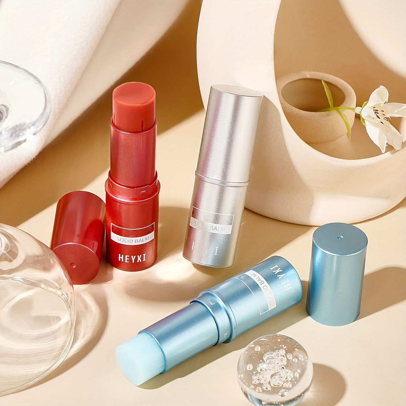 Set of 3 Solid Perfumes for Women Floral Scent Long Lasting Stick Fragrance