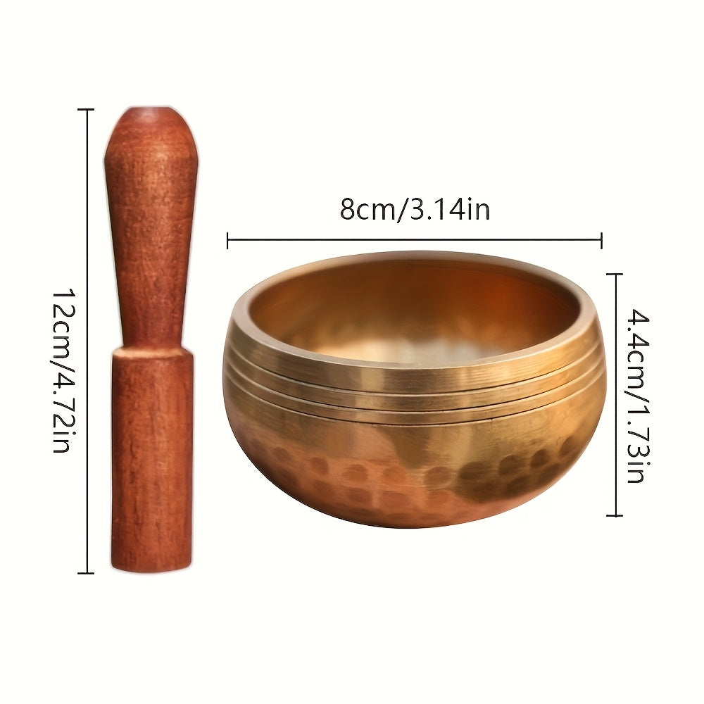 8cm Handcrafted Tibetan Singing Bowl Set for Yoga Sound Healing Chakra Balancing